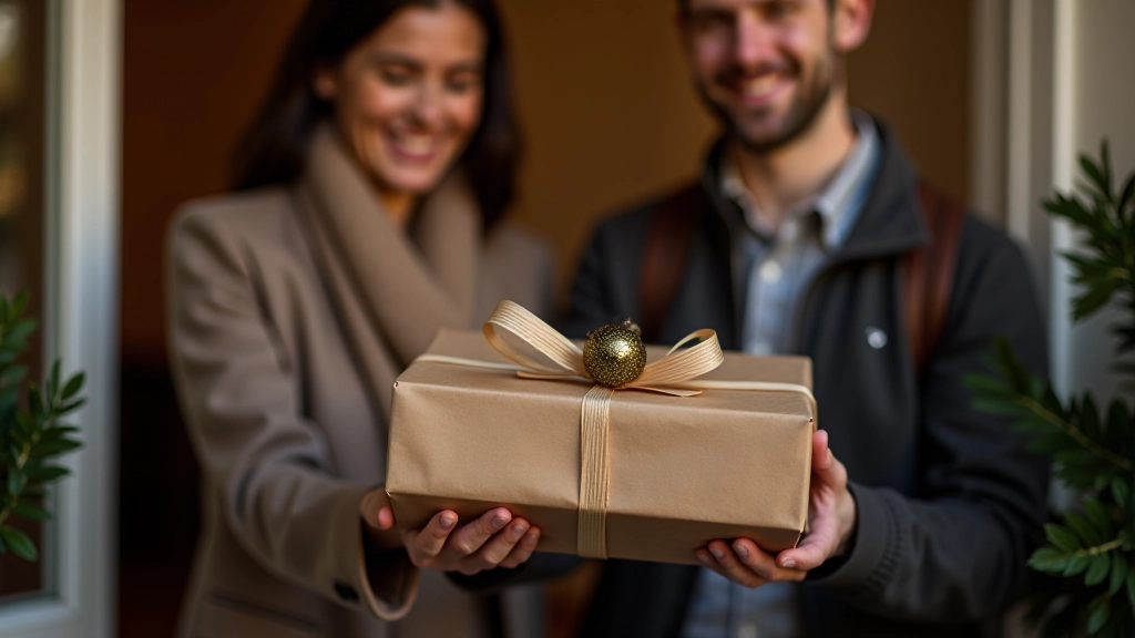 Hamper being delivered by courier