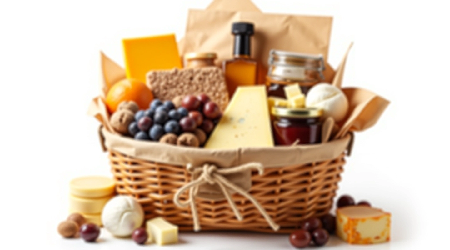 Beautifully wrapped artisan gift hamper with premium local products and natural twine decoration